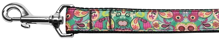 Turquoise Paisley Nylon Dog Leash 5/8 inch wide 4ft Long